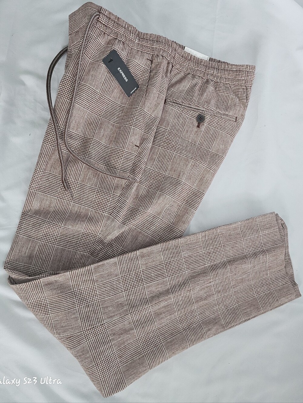 Men's Plaid Drawstring Pants - Maroom Check